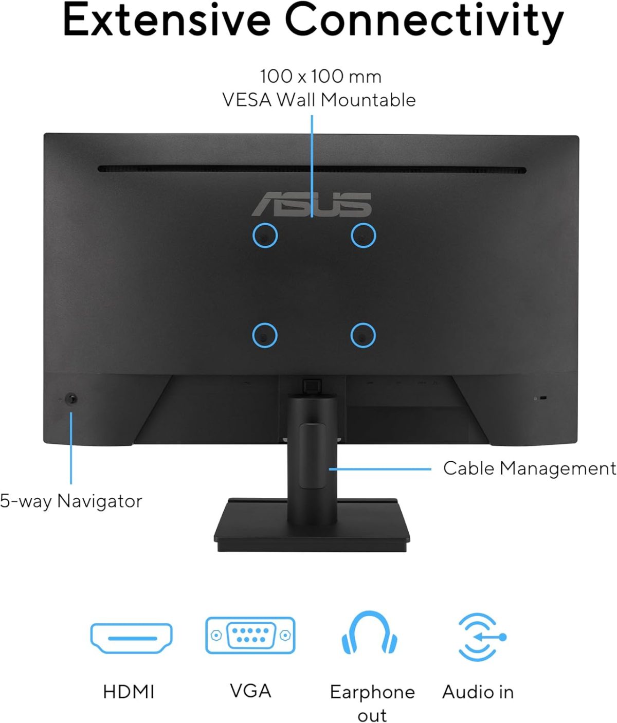 ASUS 24” (23.8-inch viewable) 1080P VA249HG Eye Care Monitor – IPS, Full HD, 99% sRGB, Frameless, 120Hz, Adaptive-Sync, 1ms, HDMI, VGA, Low Blue Light, Flicker Free, Wall Mountable, 3 yr Warranty - Image 6