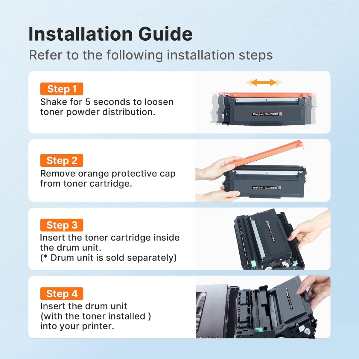 E-Z Ink Compatible TN660 Toner Cartridge Replacement for Brother TN660 TN-660 TN630 High Yield to Use with HL-L2300D HL-L2380DW HL-L2320D DCP-L2540DW HL-L2340DW HL-L2360DW MFC-L2720DW (Black, 4 Pack) - Image 6