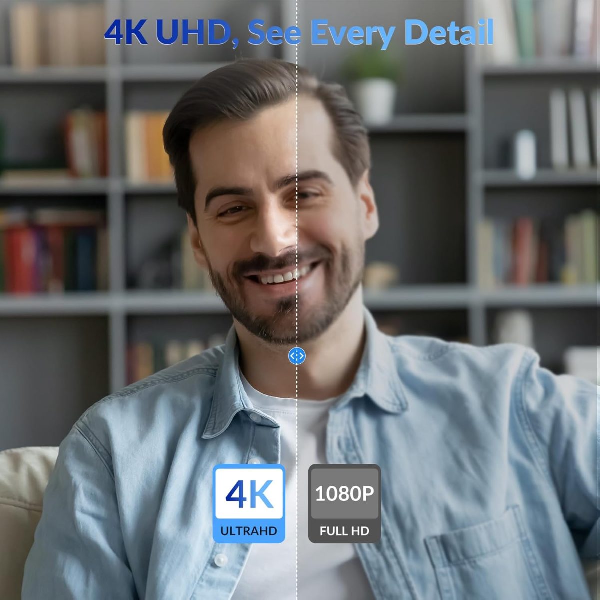 Streaming 4K Webcam with Sony Sensor, 1080P@60FPS, Fast PDAF Autofocus & Dual Mics, Auto Light Adjust, USB Plug & Play, Privacy Cover, 79° FOV – Perfect for Live Streaming, Zoom, Teams & Calls - Image 2