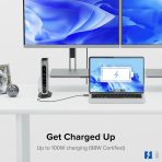 Plugable 16-in-1 Thunderbolt 4 Dock – Dual 4K Monitors for M4 MacBook Air/Pro, 100W Charging, 2X HDMI, 2X DisplayPort, 2.5G Ethernet, 7X USB, MicroSD/SD Card Reader, Audio, Windows & USB4 Compatible - Image 5