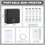 Print Pods Mini Printer, Thermal Inkless Sticker Maker with 10 Rolls Printing Paper, Pocket Printpod for phone, Impresora Portátil for Notes, Flashcards, Journal, DIY, Compatible with iOS & Android - Image 7