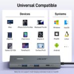 Acer USB C Docking Station Dual HDMI Monitor, Laptop Multiport Adapter with 4K HDMI, USB A&C 3.0 Ports, SD/Micro SD, 100W PD Charging, USBC Dock Compatible with Mac/Acer/Dell XPS/HP/Surface etc - Image 9