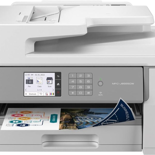 Brother MFC-J6555DW INKvestment Tank Color Inkjet All-in-One Printer with up to 1 Year of Ink in-box1 and 11” x 17” Print, Copy, scan, and fax Capabilities,White