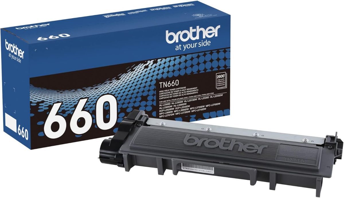 Brother Genuine High Yield Toner Cartridge, TN660, Replacement Black Toner, Page Yield Up to 2,600 Pages, Amazon Dash Replenishment Cartridge, Black, 1 pack - Image 1