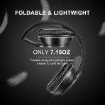 LORELEI X6 Over-Ear Headphones with Microphone, Lightweight Foldable & Portable Stereo Bass Headphones with 1.45M No-Tangle, Wired Headphones for Smartphone Tablet MP3 / 4 (Space Black) - Image 3