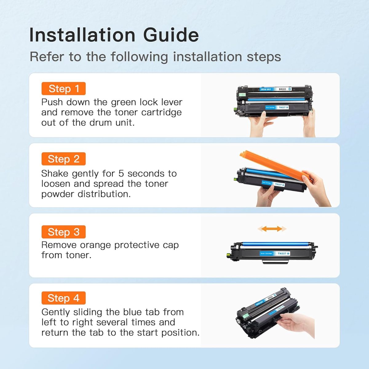 E-Z Ink TN-227 TN227 Compatible Toner Cartridge Replacement for Brother TN227 TN-227 TN227BK/C/M/Y High Yield to use with HL-L3270CDW HL-L3230CDW HL-L3210CW HL-L3290CDW MFC-L3710CDW (5 Pack) - Image 6