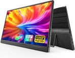 WGK Portable Monitor 15.6-inch 1080P USB-C HDMI Ultra Slim Travel Monitor with Kickstand for Laptop, PC, Mac Phone, PS, Xbox, Swich Gaming Monitor IPS Slim Zero Bezel