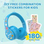 MIDOLA Kids Headphones Bluetooth 5.3 Wireless 60H Play Time Volume Limit 85/110dB Over Ear Foldable Protection Headset/Wired AUX Cord Mic for Children Boy Girl Travel School Phone Pad Tablet Blue - Image 7