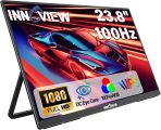 InnoView 23.8" Large Portable Monitor, FHD 100HZ 100% SRGB IPS USB-C HDMI Work Home Gaming Second Monitor 1080P W/180°Adjustable Stand for Laptop, MacBook, Phones