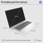 HP 17.3 inch Laptop, HD+ Display, AMD Ryzen 5 7520U, 16 GB RAM, 512 GB SSD, AMD Radeon Graphics, Windows 11 Home, Natural Silver, 17-cp2199nr - Image 5