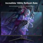 27 inch Gaming Monitor 100Hz Full HD 1920 x 1080P Computer Monitor Built-in Speakers with HDMI VGA Interface Eye Care Frameless Sync Visual Experience for Work Support Wall Mount （100 * 100mm） - Image 5