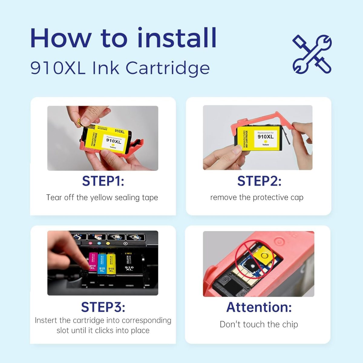 TOKYOINK 910XL Compatible Replacement for HP Ink 910XL Ink Cartridges Black Color Combo Pack for OfficeJet 8010 8010e 8015 8015e 8022 8022e OfficeJet Pro 8020 8020e 8025 8025e 8028 8028e 8035 8035e - Image 5