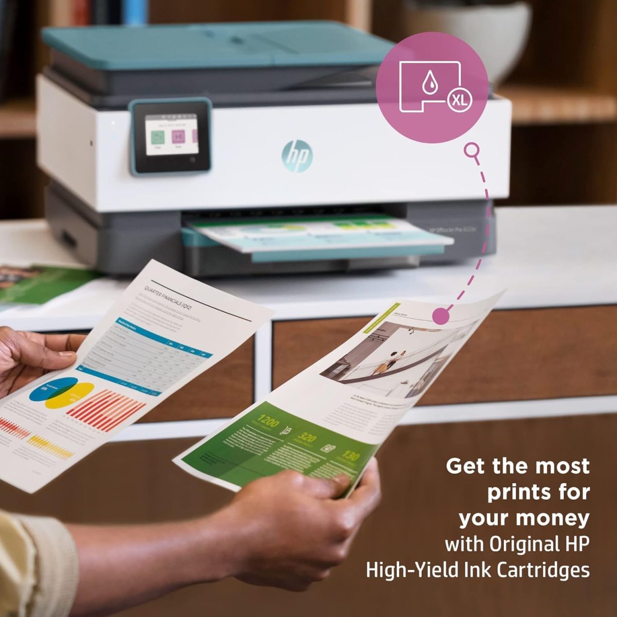 HP OfficeJet Pro 8028e All in One Wireless Printer Scanner Copier Fax Inkjet Print 2.7 Inch Touchscreen 2 Months of Instant Ink 20 ppm Black 10 ppm Color Home Office Use (Renewed) - Image 5