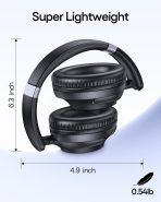 TAGRY Active Noise Cancelling Headphones 100H Playtime Wireless Over Ear Bluetooth Headphones Fast Charging Earphones with Deep Bass Comfort Light Weight Headsets for Travel Home Office PC Black - Image 6