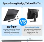 InnoView 23.8" Large Portable Monitor, FHD 100HZ 100% SRGB IPS USB-C HDMI Work Home Gaming Second Monitor 1080P W/180°Adjustable Stand for Laptop, MacBook, Phones - Image 9