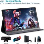 KYY Portable Monitor 15.6inch 1080P FHD USB-C, HDMI Computer Display HDR IPS Gaming Monitor w/Premium Smart Cover & Screen Protector, Speakers, for Laptop PC MAC Phone PS4 Xbox Switch - Image 3