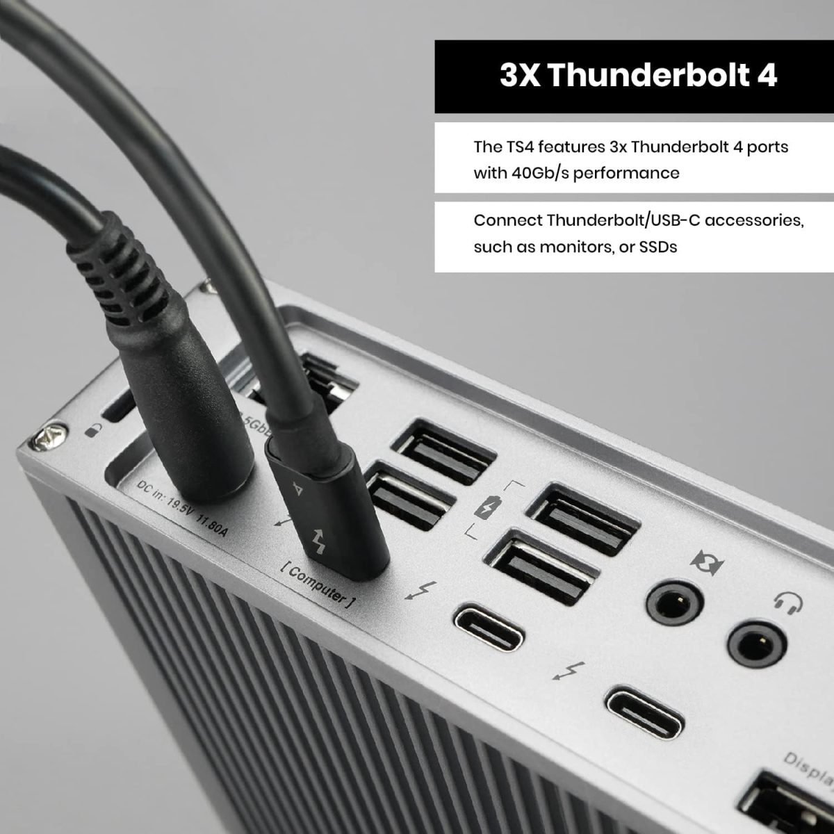 CalDigit TS4 Thunderbolt 4 Dock - 18 Ports, 98W Charging, 40Gb/s Thunderbolt 4, USB-A/C, 2.5GbE, 8K/6K Displays, Mac/PC/Chrome Compatible - Image 6