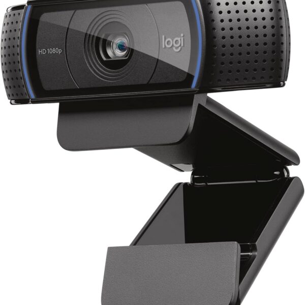 Logitech C920x HD Pro Webcam, Full HD 1080p/30fps Video, Clear Audio, HD Light Correction, PC Camera Webcam, Works with Skype, Zoom, Facetime, PC, Laptop, Mac, Tablet - Black
