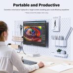 InnoView 23.8" Large Portable Monitor, FHD 100HZ 100% SRGB IPS USB-C HDMI Work Home Gaming Second Monitor 1080P W/180°Adjustable Stand for Laptop, MacBook, Phones - Image 7
