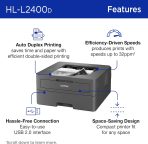 Brother HL-L2400D Compact Monochrome Laser Printer, USB Required (Cable not Included), Black & White Output | Includes Refresh Subscription Trial(1), (Renewed Premium) - Image 3