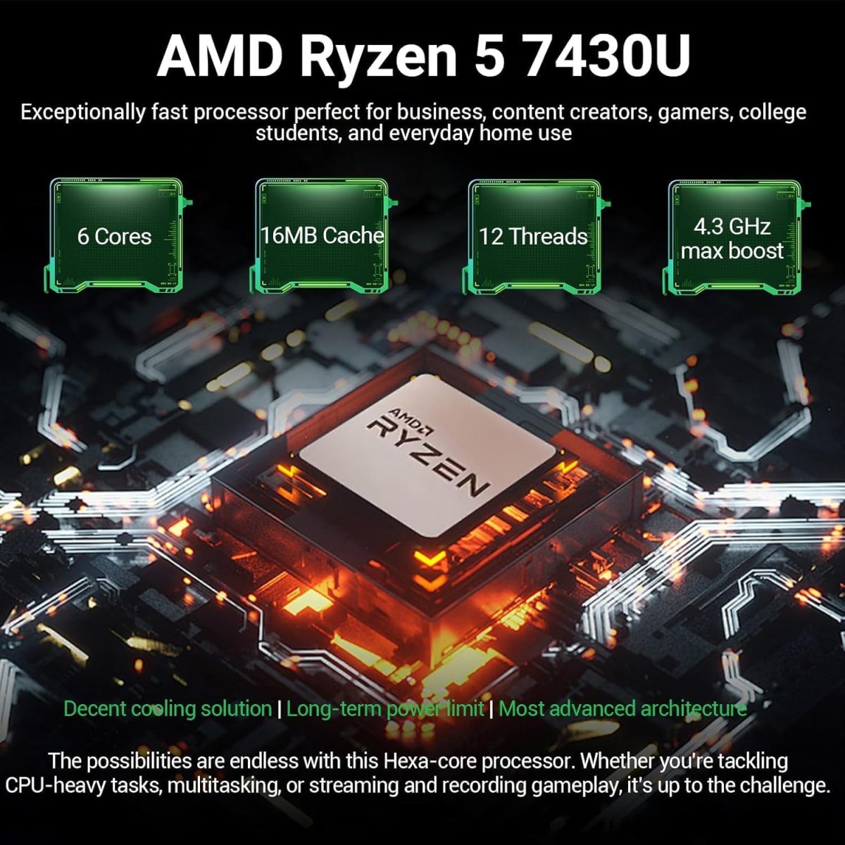 HP 2025 Pavilion Laptop, 17.3" FHD IPS Computer, 6-Core AMD Ryzen 5, 32GB RAM, 1.5TB Storage (1TB SSD + 500GB Ext), Wi-Fi 6, Webcam, Long Battery, HubxcelAccessory, Lifetime Office 2024 Windows 11 Pro - Image 5