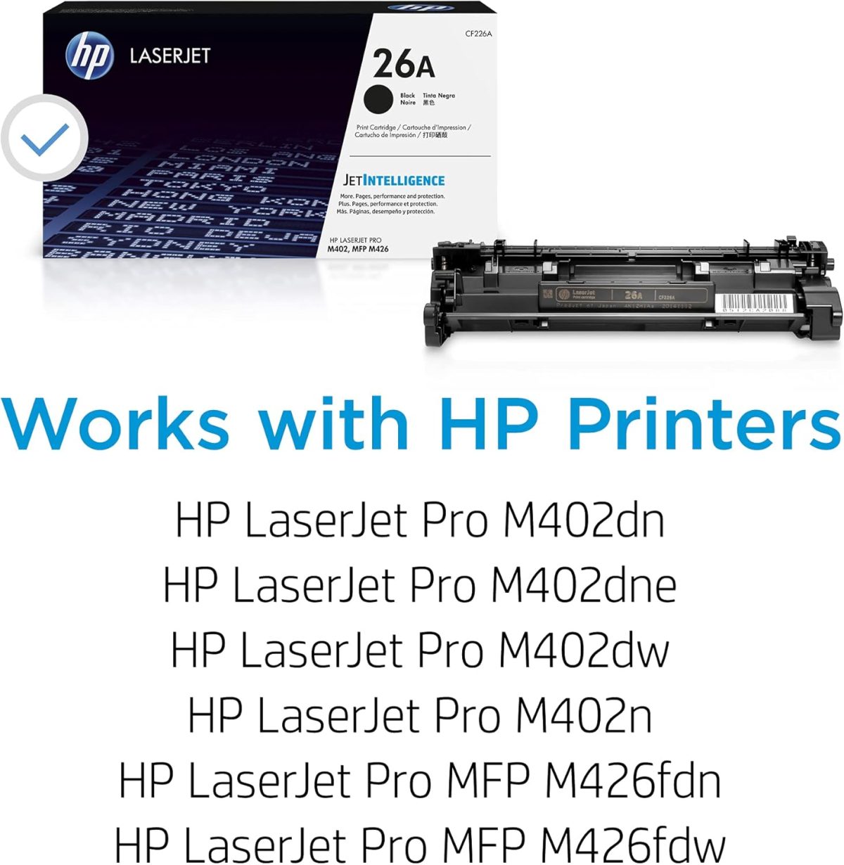 HP 26A Black Toner Cartridge | Works with HP LaserJet Pro M402 Series, HP LaserJet Pro MFP M426 Series | CF226A - Image 2