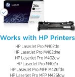 HP 26A Black Toner Cartridge | Works with HP LaserJet Pro M402 Series, HP LaserJet Pro MFP M426 Series | CF226A - Image 2
