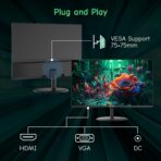 SANSUI Computer Monitor 24 inch IPS Eye Care 1080P Display HDMI,VGA Ports with 178° Viewing Angle/Frame-Less/Tilt/VESA Compatible for Office and Home - Image 5