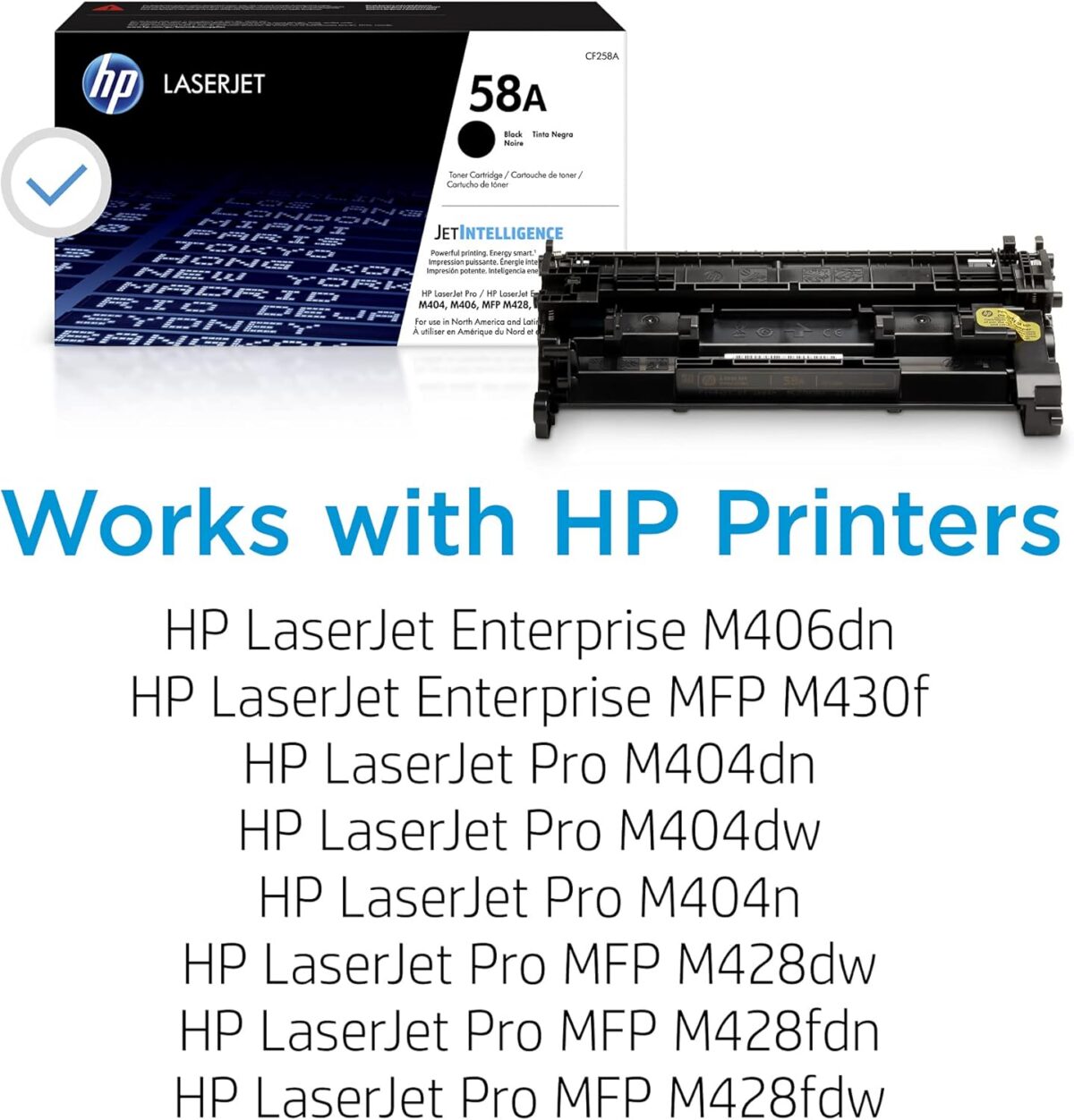 HP 58A Black Toner Cartridge | Works with HP LaserJet Enterprise M406 Series, MFP M430 Series, Pro M404 Series, M428 Series | CF258A - Image 2