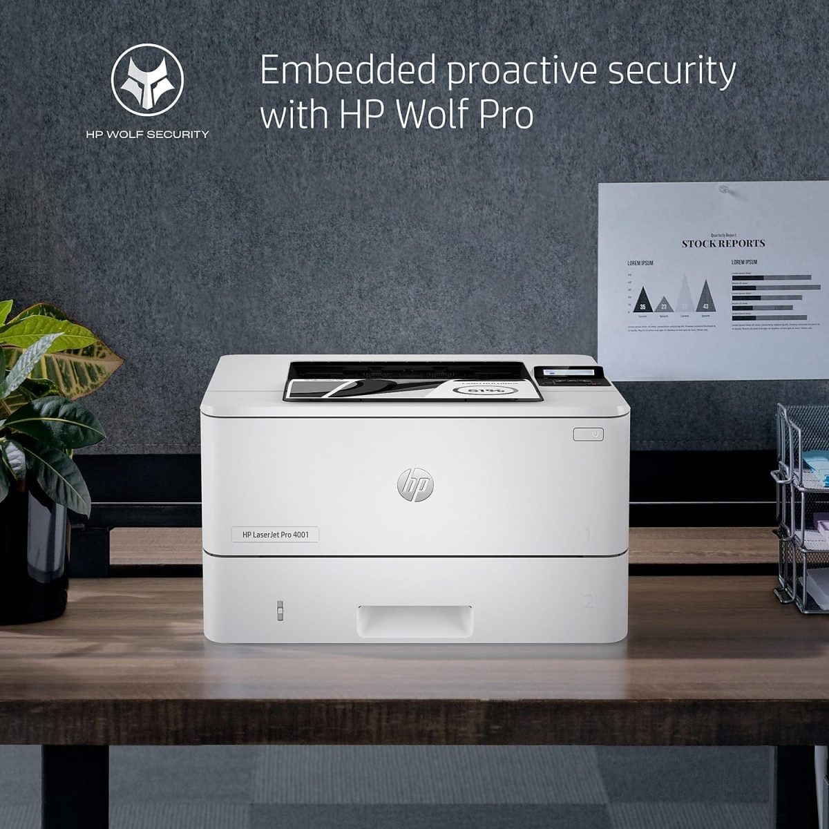 HP LaserJet Pro 4001dn Black & White Printer, Print, Fast speeds, Easy setup, Mobile printing, Advanced security, Best-for-small teams, Ethernet/USB only - Image 4