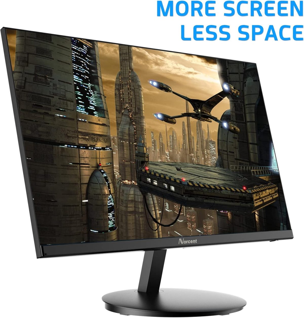 24 Inch Computer Frameless Monitor, 75Hz Full HD 1920 x 1080P IPS LED Display, HDMI VGA Port, 178 Degree Viewing Angle Blue Light Filter Function, 100x100mm VESA Mountable, MN24-H - Image 3