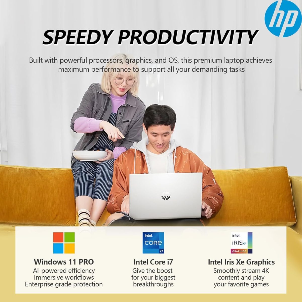 HP 2025 Flagship 15.6" FHD Touchscreen Laptop, 10-Core Intel i7 Processor, 16GB RAM, 1TB Storage (500GB SSD + 500GB Ext), Iris Xe Graphic WiFi, HubxcelAccessory, Win 11 Pro w/Lifetime Microsoft Office - Image 6