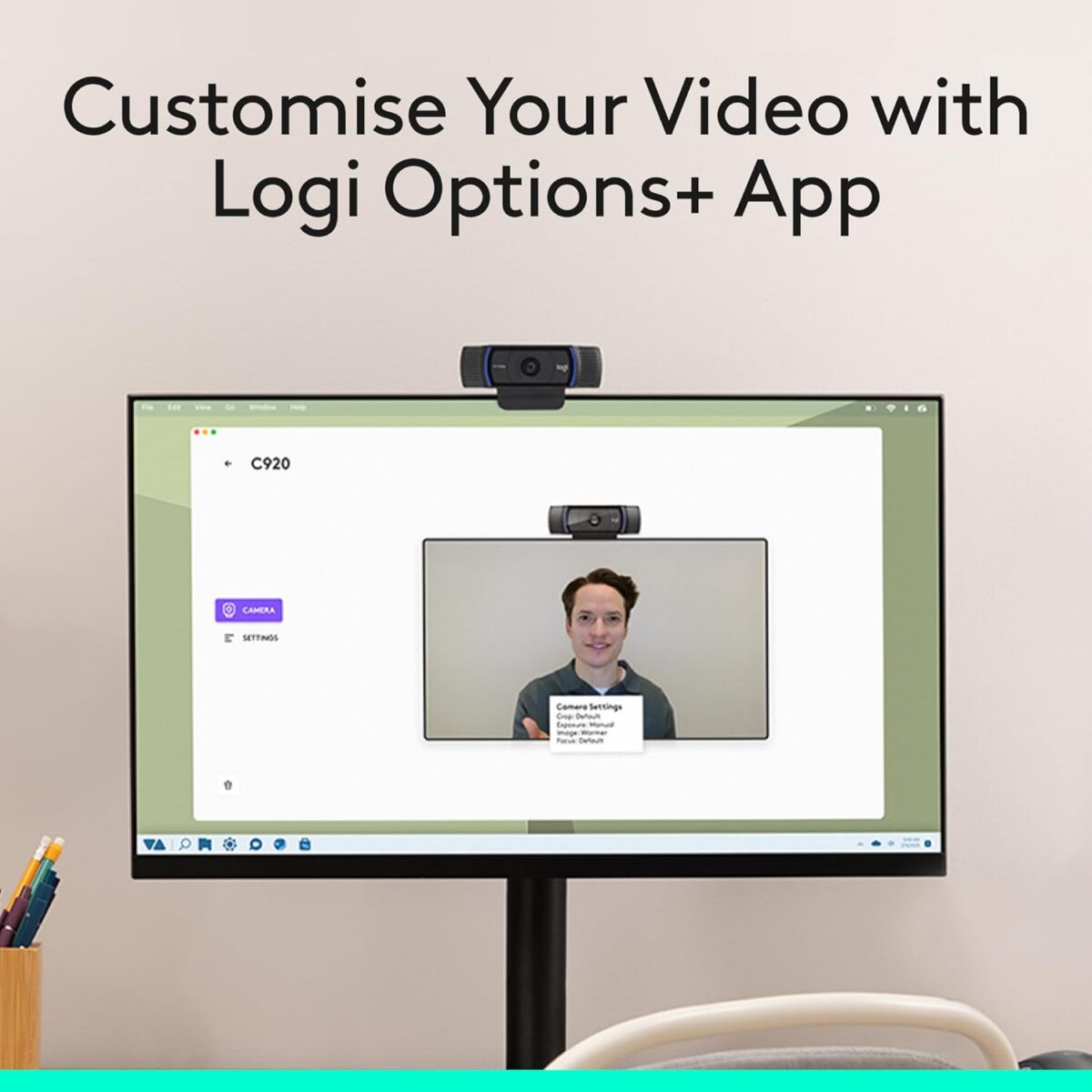 Logitech C920x HD Pro Webcam, Full HD 1080p/30fps Video, Clear Audio, HD Light Correction, PC Camera Webcam, Works with Skype, Zoom, Facetime, PC, Laptop, Mac, Tablet - Black - Image 6