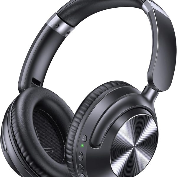 TAGRY Active Noise Cancelling Headphones 100H Playtime Wireless Over Ear Bluetooth Headphones Fast Charging Earphones with Deep Bass Comfort Light Weight Headsets for Travel Home Office PC Black