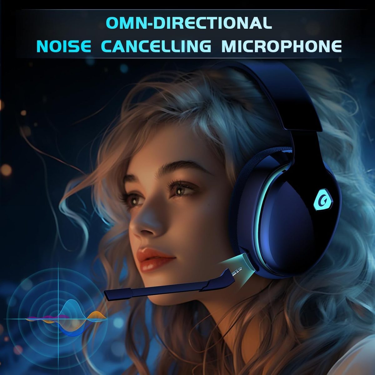 2.4GHz Wireless Gaming Headphones for PS5, PS4 Fortnite & Call of Duty/FPS Gamers, PC, Nintendo Switch, Bluetooth 5.3 Gaming Headset with Noise Canceling Mic, Stereo Sound, 40+Hr Battery -Black - Image 4