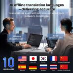 AI Translation Earbuds Real Time for 150 Languages,Translation Headphones with Bluetooth 5.4, Audifonos Traductores Ingls Espaol, 6 Translation Modes,Long Battery fit for Travel Business Learning - Image 8