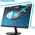 24 Inch Computer Frameless Monitor, 75Hz Full HD 1920 x 1080P IPS LED Display, HDMI VGA Port, 178 Degree Viewing Angle Blue Light Filter Function, 100x100mm VESA Mountable, MN24-H - Image 4