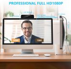 Webcam,1080P HD Webcam with Microphone, USB Computer Camera for Laptop & Desktop - Plug & Play, Stereo Sound, Auto Low-Light Correction, for Zoom/Skype/FaceTime/Teams/Webex, Streaming & Video Calls - Image 2
