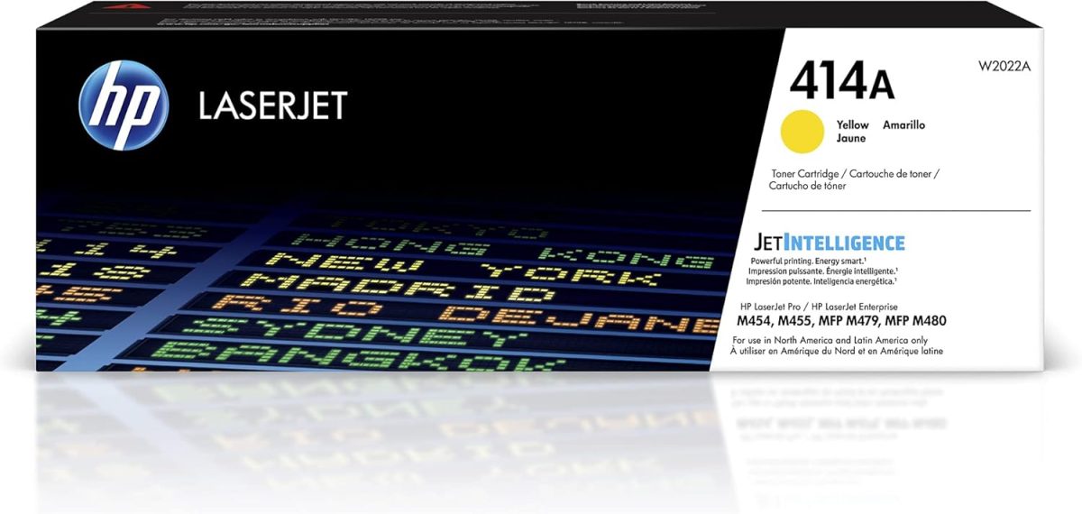 HP 414A Yellow Toner Cartridge | Works with HP Color LaserJet Enterprise M455dn, MFP M480f; HP Color LaserJet Pro M454 Series, HP Color LaserJet Pro MFP M479 Series | W2022A - Image 1