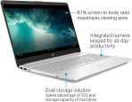 2021 HP 15.6'-inch HD Laptop PC AMD Dual-Core Ryzen 3 3250U 4GB DDR4 128GB SSD + 1TB HDD AMD Radeon Graphics Computer USB-C HDMI WiFi AC RJ45 Bluetooth Webcam Notebook, Silver (Renewed) - Image 5