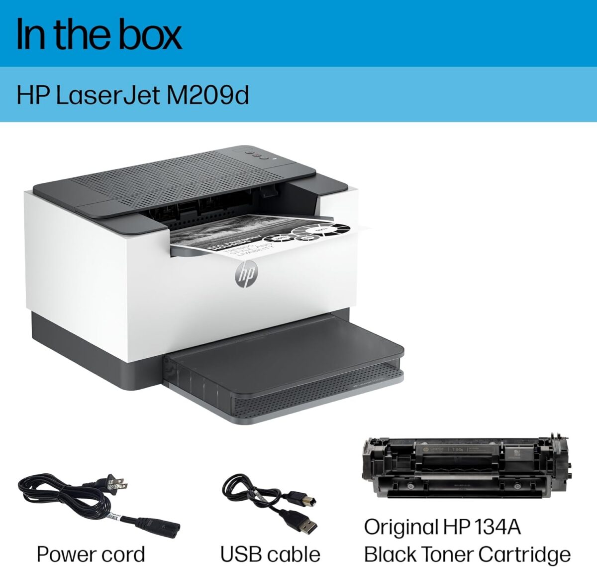 HP LaserJet M209d Laser Printer, Black and White, Automatic Duplex, USB Connection Only (Cable Included), Ideal in Home Office (8J9L0F) - Image 6