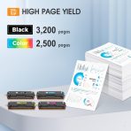 218X 218A Toner Cartridges 4 Pack 3301fdw 3201dw with Chip Compatible Replacement for HP 218X 218A Color Laserjet Pro MFP 3301cdw 3301sdw Printer High Yield Ink Set W2180A (Black Cyan Yellow Magenta) - Image 3