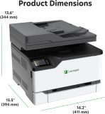 Lexmark CX331adwe Color All-in-One Laser Printer with Touchscreen, Office Scanner Copier Laser, Mobile Ready, Auto Duplex Printing & Analog Fax, Wireless, White, 26 ppm Mono/Color, 600 dpi (40N9070) - Image 5