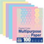 BAZIC 100 Sheets Pastel Color Multipurpose Paper 8.5"x11", Colored Copy Paper Fax Laser Printing for Office School (100/Pack), 1-Pack