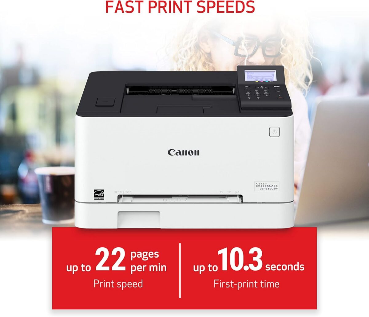 Canon Color imageCLASS LBP632Cdw - Wireless Duplex Laser Printer, Single Function, Home Office, Mobile Ready, 22 PPM Color, White - Image 5