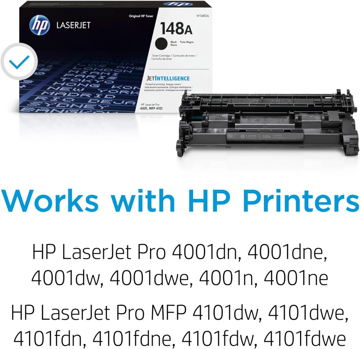 HP 148A Black Laserjet Toner Cartridge | This Cartridge Works Laserjet Pro 4001, MFP 4101 | W1480A - Image 2