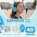 MIDOLA Kids Headphones Bluetooth 5.3 Wireless 60H Play Time Volume Limit 85/110dB Over Ear Foldable Protection Headset/Wired AUX Cord Mic for Children Boy Girl Travel School Phone Pad Tablet Blue - Image 3