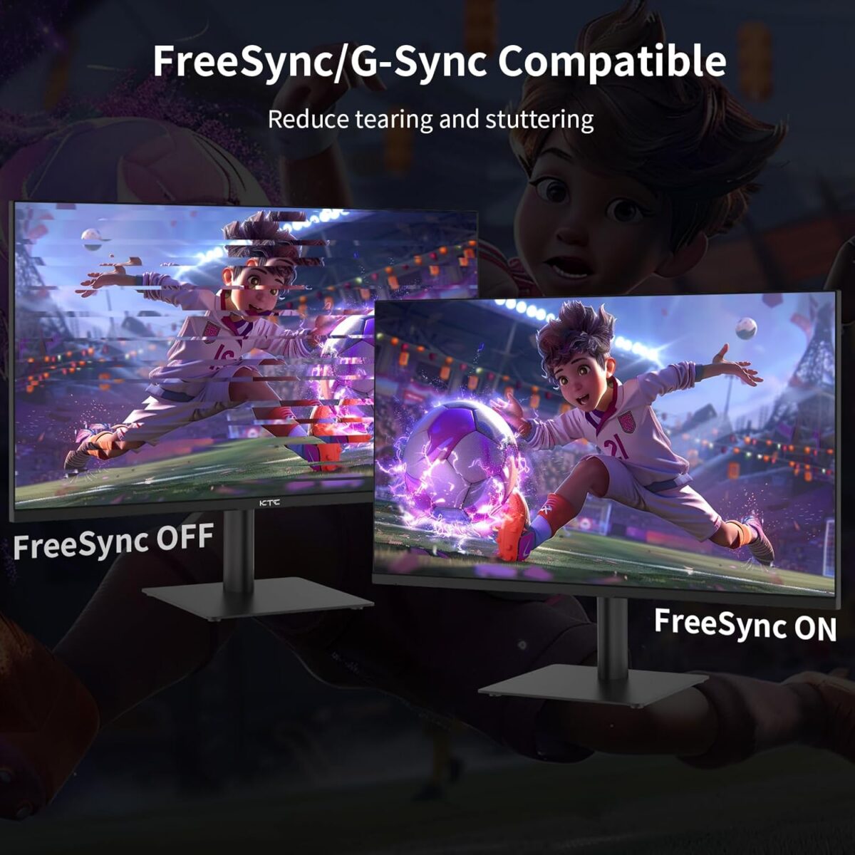 27 Inch QHD Computer Monitor, 2K 100Hz IPS Gaming Monitor, 1440P Frameless Eye Care PC Office Monitor with HDMI/DP, FreeSync & G-Sync, HDR10, VESA, Tilt Adjustable - Image 6