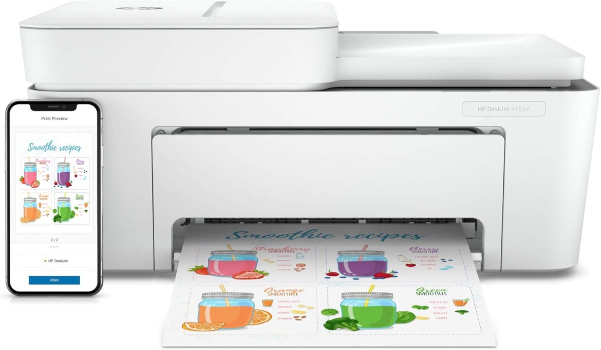 HP DeskJet 4155e Wireless Color Inkjet Printer, Print, scan, copy, Easy setup, Mobile printing, Best-for home, 3 month Instant Ink trial included, white - Image 12