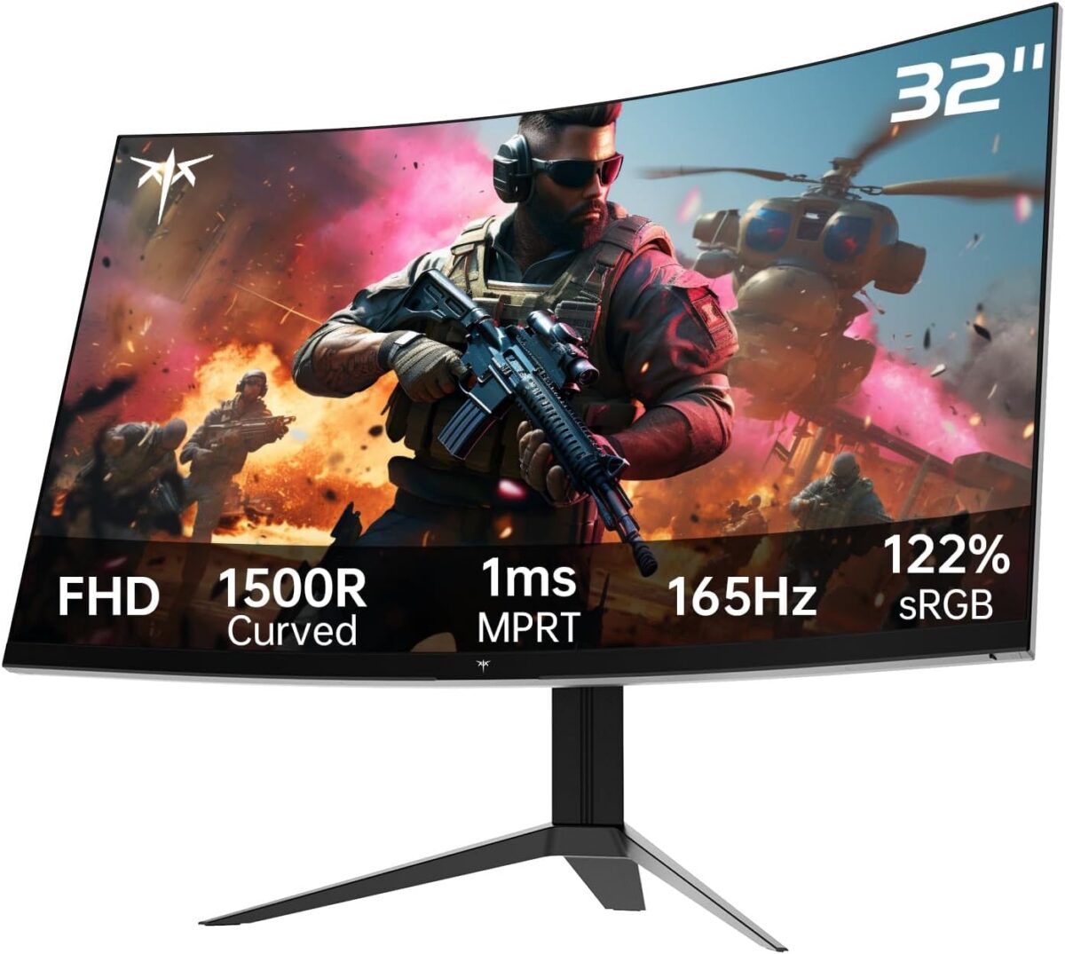 32 Inch FHD 1080p Curved Gaming Monitor - VA 1500R Curved Monitor, 165Hz 1ms MPRT, FreeSync & G-Sync, 122% sRGB, DP/HDMI, VESA, HDR10 for Gaming Home Office Business PC Monitor - Image 9